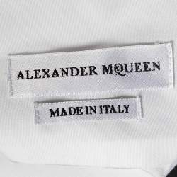 Pre Owned Alexander McQueen White Cotton Contrast Detail Double Collar & Placket Shirt XL