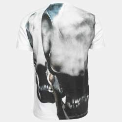 Alexander McQueen White Skull Print Cotton Crew Neck T-Shirt XS