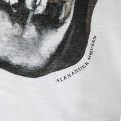 Alexander McQueen White Skull Print Cotton Crew Neck T-Shirt XS