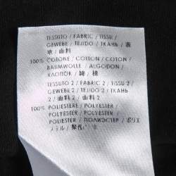 Pre Owned Alexander McQueen Black Cotton Camo Mesh Panel Crew Neck Half Sleeve T-Shirt S