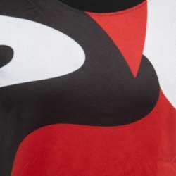 Pre Owned Alexander McQueen Black Cotton Camo Mesh Panel Crew Neck Half Sleeve T-Shirt S