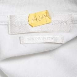 Pre Owned Alexander McQueen White Skull Print Cotton Crew Neck Half Sleeve T-Shirt S