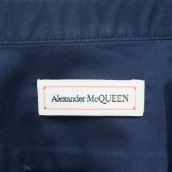 Pre Owned Alexander McQueen Navy Blue Cotton Short Sleeve Shirt S