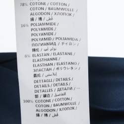 Pre Owned Alexander McQueen Teal Blue Stretch Cotton Belt Detailed Button Front Full Sleeve Shirt L