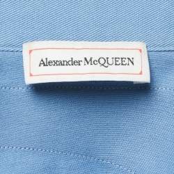 Pre Owned Alexander McQueen Blue Cotton Button Front Full Sleeve Shirt M