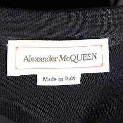 Pre Owned Alexander McQueen Black Skull Printed Cotton Crewneck T-Shirt XL