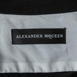 Pre Owned Alexander McQueen Black Cotton Zip Detail Button Front Full Sleeve Shirt L