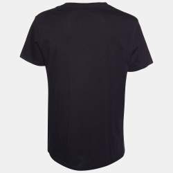 Pre Owned Alexander McQueen Black Legendary Creature Embroidered Cotton Knit T-Shirt XL