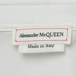 Pre Owned Alexander McQueen White Floral Print Cotton Button Front Full Sleeve Shirt XS