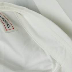 Pre Owned Alexander McQueen White/Blue Tye-Dye Print Cotton Shirt M