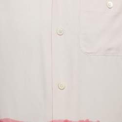Pre Owned Alexander McQueen Pink Tye-Dye Print Viscose Short Sleeve Shirt M