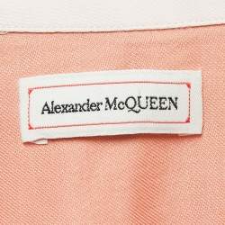 Pre Owned Alexander McQueen Pink Tye-Dye Print Viscose Short Sleeve Shirt M