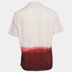 Pre Owned Alexander McQueen Pink Tye-Dye Print Viscose Short Sleeve Shirt M