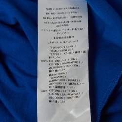 Pre Owned Alexander McQueen Blue Skull Print Cotton Crew Neck T-Shirt M