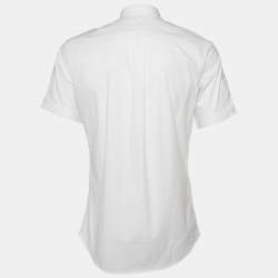 Pre Owned Alexander McQueen White Cotton Short Sleeve Shirt M