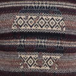 Pre Owned Alexander McQueen Navy Blue/Brown Stripe Intarsia Knit Crew Neck Sweater M