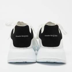 Alexander McQueen White/Black Leather And Suede Oversized Sneakers Size 39