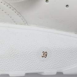 Alexander McQueen White/Black Leather And Suede Oversized Sneakers Size 39