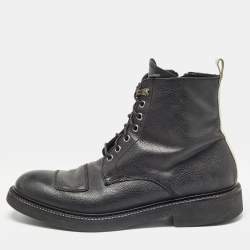 Alexander McQueen Black Leather Ranger Boots Size 41