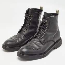 Alexander McQueen Black Leather Ranger Boots Size 41
