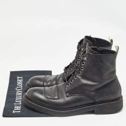 Alexander McQueen Black Leather Ranger Boots Size 41