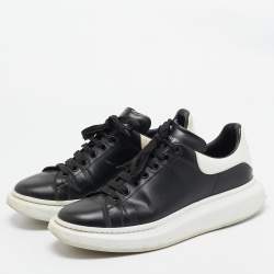 Alexander McQueen Black/White Leather Oversized Sneakers Size 45