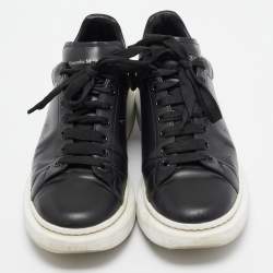 Alexander McQueen Black/White Leather Oversized Sneakers Size 45