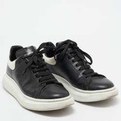 Alexander McQueen Black/White Leather Oversized Sneakers Size 45