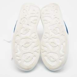 Alexander McQueen White/Blue Leather and Suede Oversized  Sneakers Size 43