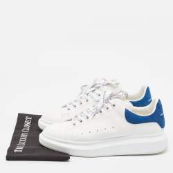 Alexander McQueen White/Blue Leather and Suede Oversized  Sneakers Size 43