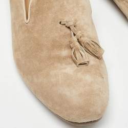Alexander McQueen Beige Suede Tassel Accents Loafers Size 45