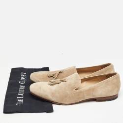Alexander McQueen Beige Suede Tassel Accents Loafers Size 45