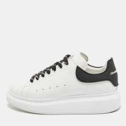 Alexander McQueen White Leather Oversized Lace Up Sneakers Size 42