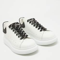 Alexander McQueen White Leather Oversized Lace Up Sneakers Size 42