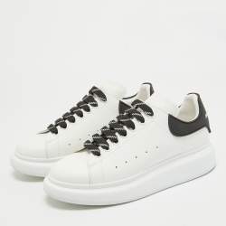 Alexander McQueen White Leather Oversized Lace Up Sneakers Size 42