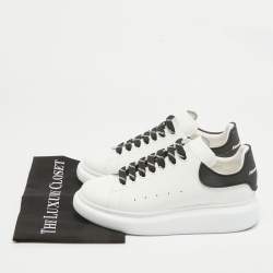 Alexander McQueen White Leather Oversized Lace Up Sneakers Size 42