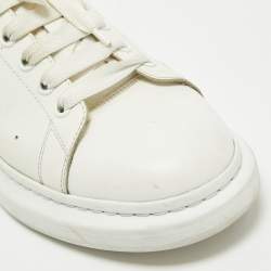 Alexander McQueen White/Red Leather Oversized Low Top Sneakers Size 45
