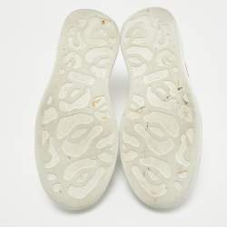 Alexander McQueen White/Red Leather Oversized Low Top Sneakers Size 45