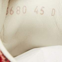 Alexander McQueen White/Red Leather Oversized Low Top Sneakers Size 45
