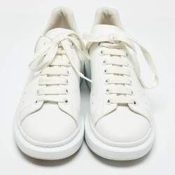 Alexander McQueen White Leather Oversized Lace Up Sneakers Size 44