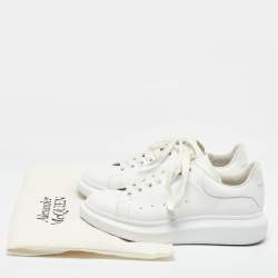 Alexander McQueen White Leather Oversized Lace Up Sneakers Size 44