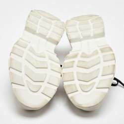 Pre Owned Alexander McQueen Black/Red Canvas and Leather Tread Low Sneakers Size 44