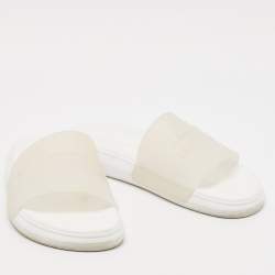 Alexander McQueen Transparent/White Rubber Flat Slides Size 41