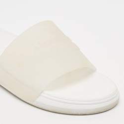Alexander McQueen Transparent/White Rubber Flat Slides Size 41