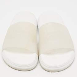 Alexander McQueen Transparent/White Rubber Flat Slides Size 41