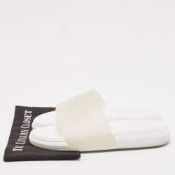 Alexander McQueen Transparent/White Rubber Flat Slides Size 41