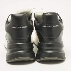 Alexander McQueen White/Black Leather and Suede Oversized Sneakers Size 44