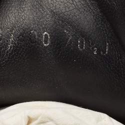 Pre Owned Alexander McQueen Black Leather and Neoprene Court Sneakers Size 40.5