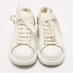 Alexander McQueen White/Burgundy Leather Oversized Sneakers Size 39