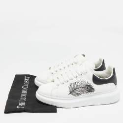 Pre Owned Alexander McQueen White/Black Leather Embroidered Larry Sneakers Size 41